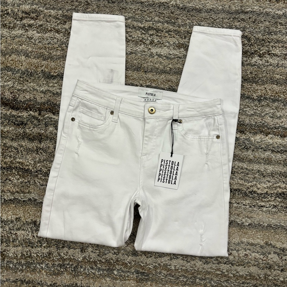 Pistola Mid Rise Skinny Jeans Sz 28 NWT | Pistola White Skinny Jeans | Skinny * - Picture 5 of 14